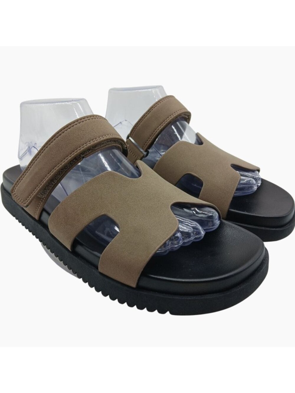 SM New York Womens Moana Slide Tan Sandals Size 10 Adjustable Shoes Minimalist